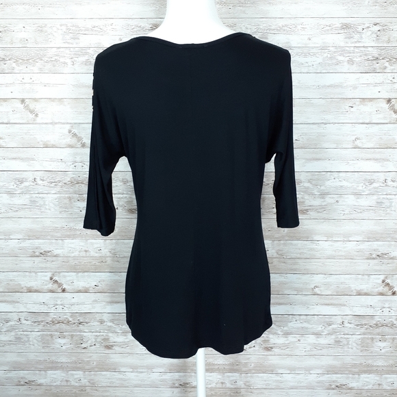 Thalia Sodi Top S Animal Print Black Gold 599 - Picture 3 of 5